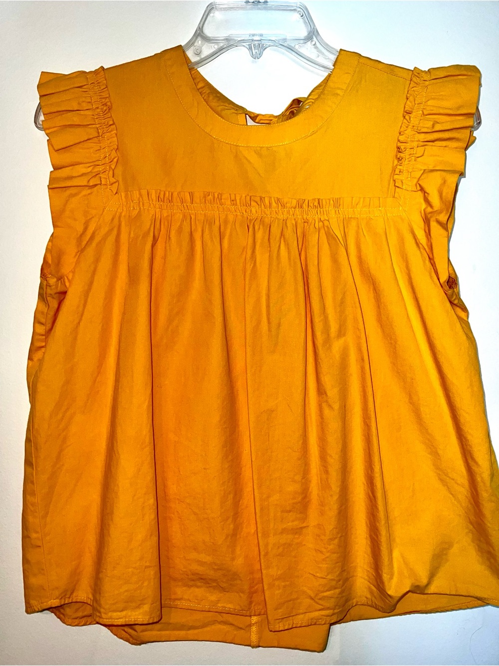 Ella Moss Ruffle Sleeve Top - Mustard